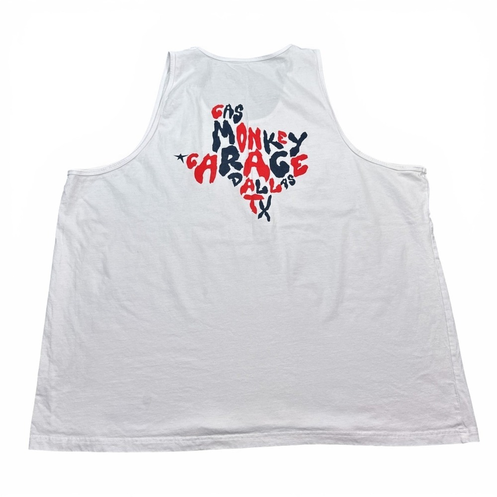 Gas Monkey Garage Texas Tank Top Tee Shirt Mens Size 3XL XXXL White Double Sided
